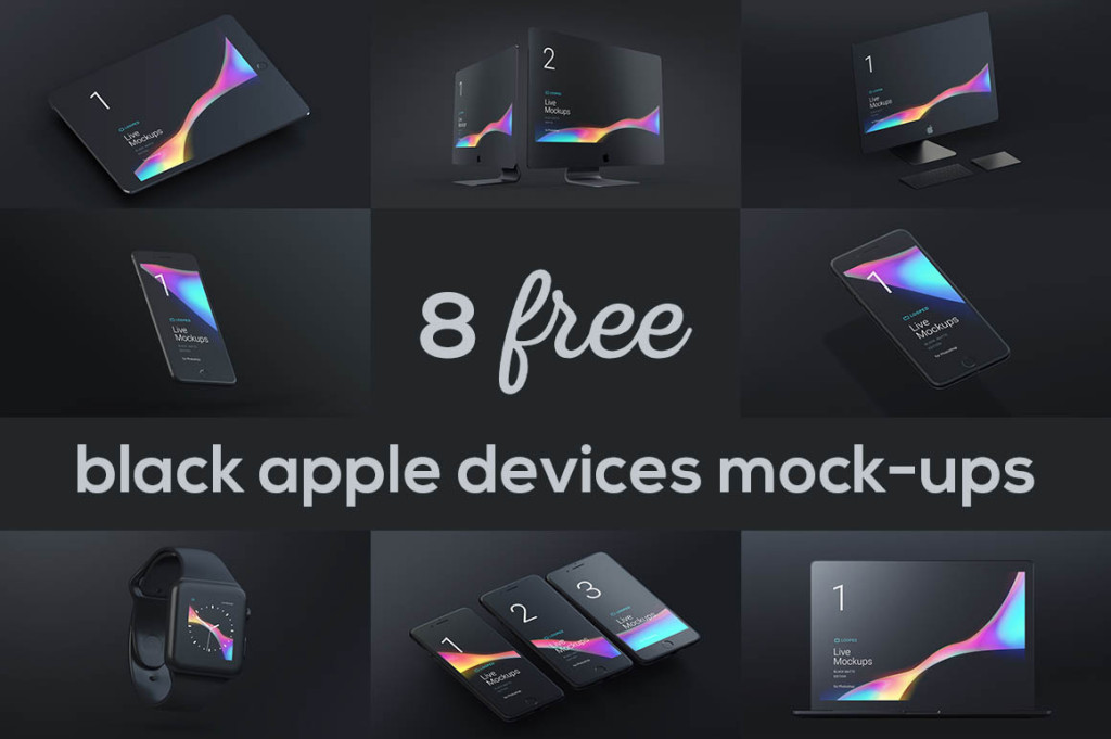 Black Apple mockups free мокап мак макбук эппл