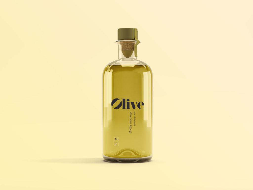 бесплатный мокап бутылки для оливкового масла, шаблон бутылки