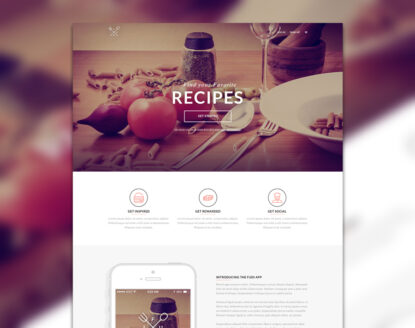 лендинг бесплатный шаблон сайта еда тема скачать psd free template food