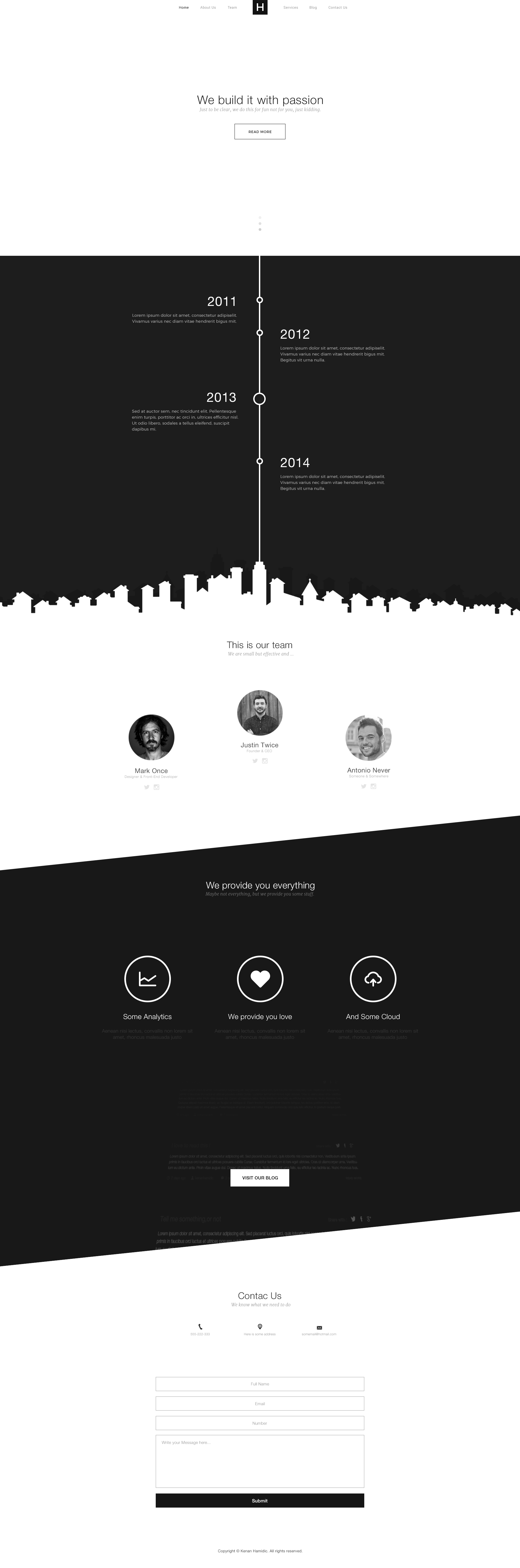 Website free psd template