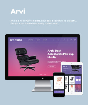 шаблон psd интернет магазина Arvi все страницы скачать