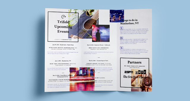 brochure, trifold free psd template