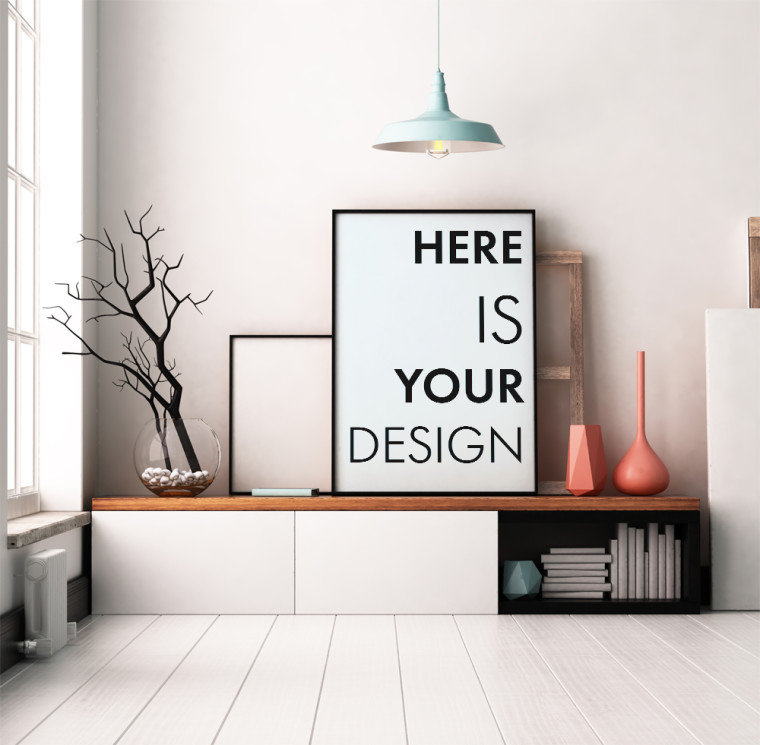 мокап картины постера в интерьере бесплатно free poster interior mockup art