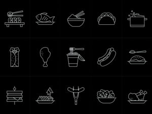 иконки для меню на тему еды, ресторан, кафе, бесплатные
