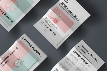 мокап лифлета брошюры в три складывания а4 psd mockup