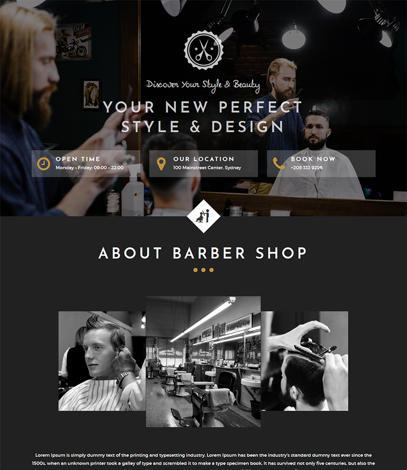 барбершоп парикмахерскаяшаблон сайта простой шаблон сайта html бесплатно скачать barbershop template