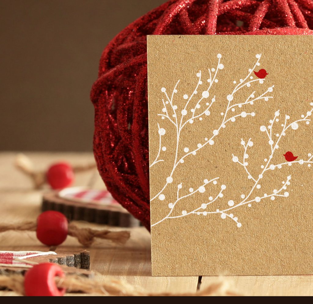 мокап новогодней открытки mockup рождество бесплатно скачать psd макет крафтовый красный