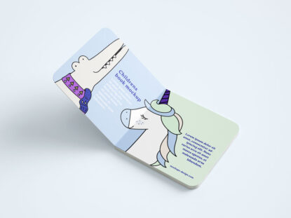 детский мокап книга разворот бесплатно mockup book children free