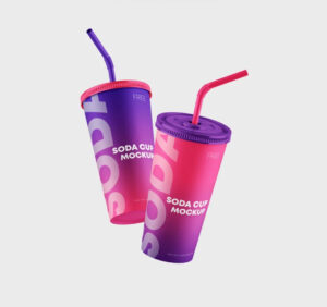 мокап стаканчиков из бумаги с трубочкой mockup cup скачать download бесплатно free